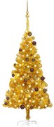 Albero di Natale Preilluminato con Palline Oro in diverse misure PET, Albero di Natale Preilluminato con Palline Oro 120 cm PET III