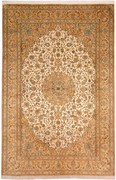 Cashmere Silk Tappeto 280x190 Beige (Indian) Annodato A Mano