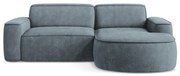 Divano angolare blu polveroso (con penisola a destra/con chaise lounge) con rivestimento in ciniglia Omao – Makamii