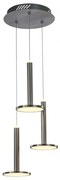 Lampadario Sospensione Moderno Tua Metallo Lgp Nichel 3 Led 27W Doppia Emissione