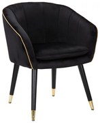 Poltrona Eleganza Paris Nera e Oro cm 62x58x78