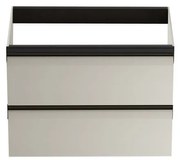 Mobile da bagno sospeso sotto lavabo L 59.5 x H 40 x P 45.5 cm beige laccato opaco, 2 cassetti VISOBATH Fusion