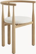 Sedia con braccioli in legno di quercia Bukowski