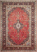 Kashan Tappeto 360 x 250 Blu (Iran) Annodato A Mano