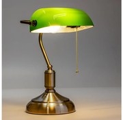 Brilagi - Lampada da tavolo BANK OFFICE 1xE27/60W/230V ottone/verde