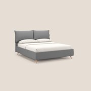 Elettra letto contenitore imbottito e sfoderabile con cuscini testata in tessuto impermeabile T13 grigio