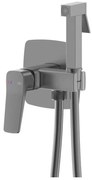 KFA Armatura 4529-512-61-Bidet. Miscelatore per bidet con doccetta estraibile per installazione ad incasso MALAGA, grigio metallizzato