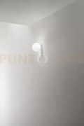 Talia applique in alluminio bianco opaco e vetro soffiato bianco sa...