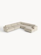 Divano angolare in velluto a coste Melva