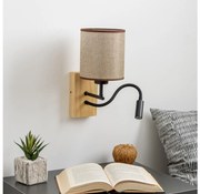 Brilagi - Applique a LED NUBILA WOOD 1xE27/25W/230V + LED/3W quercia/marrone