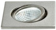 Incasso led polaris nichel in alluminio 3w 300lm 4000k 6,6x6,6x5,7c...