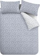 Biancheria da letto in cotone blu e bianco per letto matrimoniale 200x200 cm Shadow Leaves - Bianca