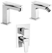 Set miscelatori lavabo + bidet + incasso doccia con deviatore Jacuzzi | rubinetteria Beam