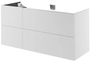 Mobile da bagno sotto lavabo SENSEA Neo bianco laccato L 135 x H 64 x P 48 cm 2 cassetti, lavabo non incluso