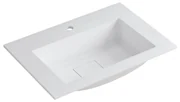 Lavabo integrale rettangolare L 60.5 x H 14.4 x P 46 cm in resina bianco opaco