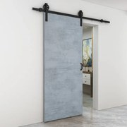 Porta scorrevole reversibile Cemento in mdf grigio, L 92.5 x H 211.5 cm, con binario Rodeo
