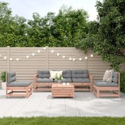 Set divani giardino 6 pz con cuscini legno massello di douglas