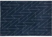 Tappeto blu in juta decoro geometrico 230x160 cm