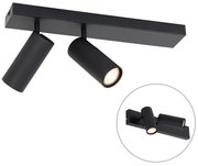 Faretto moderno da soffitto nero a 2 luci orientabili - Renna