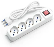 Multipresa Ciabatta da Tavolo 3 Prese Schuko 16A 2P e 2 Porte USB 5V 2,4A  Con Interruttore Colore Nero SKU-8817