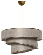 Lampadario beige/dorato con paralume in tessuto ø 40 cm Couper – Opviq lights