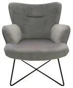 Poltrona DKD Home Decor Grigio Metallo 67 x 81 x 87 cm