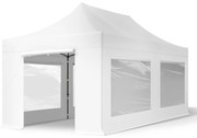 TOOLPORT 3x6m gazebo pieghevole con laterali (finestre panoramiche), PREMIUM acciaio, bianco - (600085)