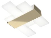 Plafoniera Moderna Flight Metallo Oro Diffusore Acrilcico Sat. Bianco Led 16W