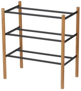 Scarpiera telescopica in metallo in colore nero-naturale - YAMAZAKI