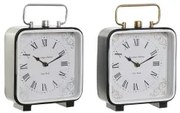 Orologio da Tavolo DKD Home Decor 19 x 7 x 27 cm Cristallo Nero Azzurro Bianco Ferro (2 Unità)