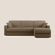 Chris Divano letto angolare con penisola in microfibra smacchiabile T11 Marrone 248 cm Destro (mat. 120x197)