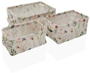 Set di Cestini Versa Sansa Rettangolare 28 x 18 x 14 cm Tessile