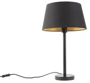 Lampada da tavolo classica nera con paralume nero 32 cm - Simplo