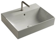 Lavabo Da Incasso/Sospeso 60x45 Cm Ceramica Tecla "Velca" Bianco Lucido