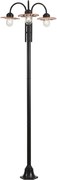 Lampada da esterno moderna nera con rame 235cm 3 luci IP44 - Kansas