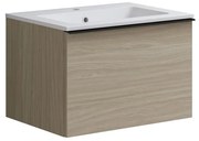 Mobile bagno sospeso con lavabo L 60 x H 40 cm olmo rousseau 1 cassetto per vasca centrale Pixel