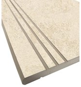 Bordo per piscina in gres porcellanato ECODADO+ Gradone Gres scanalat. beige 30x60x2 L 60 x H 60 cm, Sp 20 mm