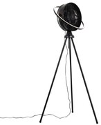 Ventilatore da pavimento a treppiede nero con LED dimmerabile 3 livelli regolabile - Marleen