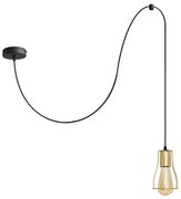 Lampadario a sospensione con filo TUBE 1xE27/15W/230V nero/oro