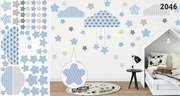 Adesivo decorativo da parete per bambini con nuvole blu 50 x 100 cm