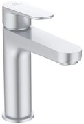 Rubinetto per lavabo a canna media getto aerato Cerafine O cromo spazzolato opaco IDEAL STANDARD H 17.6 cm