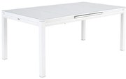 Tavolo da giardino allungabile Odyssea II NATERIAL in alluminio bianco con piano in vetro  per 6 persone 180/240x100cm