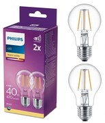 SET 2x LED Lampadina VINTAGE Philips A60 E27/4,3W/230V 2700K
