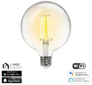 Lampadina Led a Filamento Smart G125 E27 6W WiFi CCT luce regolabile e dimmerabile Aigostar