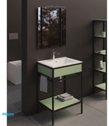 Mobile Bagno Da Terra "Linea Contract 46" Con Lavabo In Ceramica Da 61 Cm Finitura Laccato Opaco