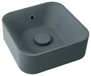 Lavabo da appoggio Capsule quadrato in pietra L 38 x P 38 x H 13.2 cm grigio antracite