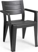 Sedia Da Esterno In Resina Con Braccioli Keter Julie Antracite