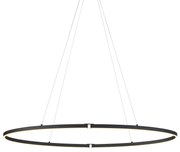 Lampada a sospensione di design nera ovale 120 cm con LED dimmerabile a 3 livelli - Ovallo