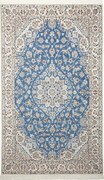 Nain Tappeto persiano 140x240 Blu (Iran) Annodato A Mano