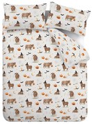 Set copripiumino e federa greige per letto singolo 135x200 cm Halloween Highland Cow – Catherine Lansfield